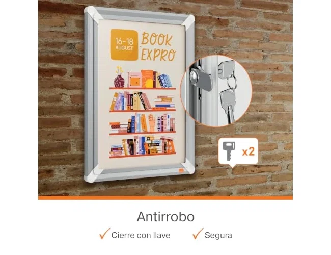 Nobo Marco Porta Anuncios Premium Plus A3 con Cerradura