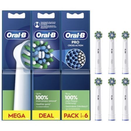 Oral-B Recambio Cabezal Pro CrossAction para Cepillo Eléctrico - Pack de 6 Unidades (PRO CA 6U)
