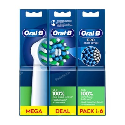 Oral-B Recambios CrossAction, Pack de 6 unidades