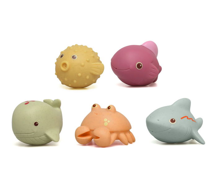 KioKids Set 5 Animales Marinos Antimoho para Baño con Trigo Multicolor +4 Meses KioKids Set 5 Animales Marinos Antimoho para Baño con Trigo Multicolor +4 Meses