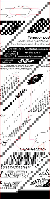 Inde Set de 6 Tenedores de Postre Madrid, 14.5 cm (12 Cajas)