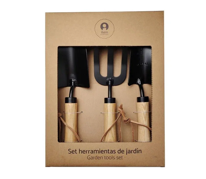 DKD Home Decor Set de 3 Utensilios de Acero y Cartón Marrón DKD Home Decor Set de 3 Utensilios de Acero y Cartón Marrón