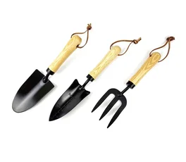 DKD Home Decor Set de 3 Utensilios de Acero y Cartón Marrón