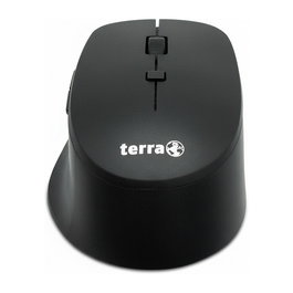 Terra Mouse 4000 - Ratón USB Inalámbrico y Silencioso para Diestros, Color Negro, 6 Botones