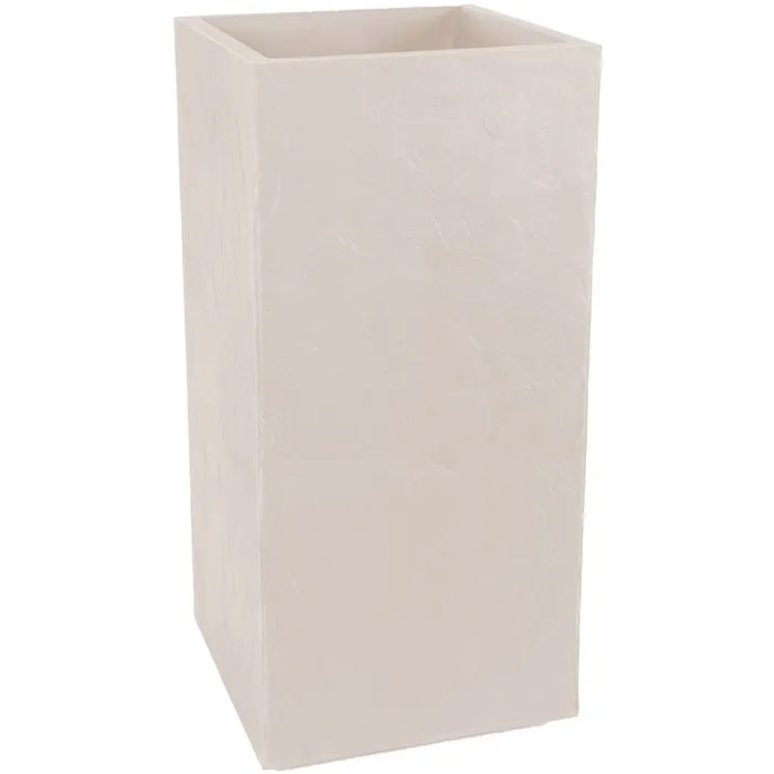 EDA 013739BECASX1 Maceta cuadrada 40 cm alta, 39.5x39.5x80 cm, 31 L, color beige piedra caliza para interior y exterior EDA 013739BECASX1 Maceta cuadrada 40 cm alta, 39.5x39.5x80 cm, 31 L, color beige piedra caliza para interior y exterior