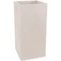EDA 013739BECASX1 Maceta cuadrada 40 cm alta, 39.5x39.5x80 cm, 31 L, color beige piedra caliza para interior y exterior