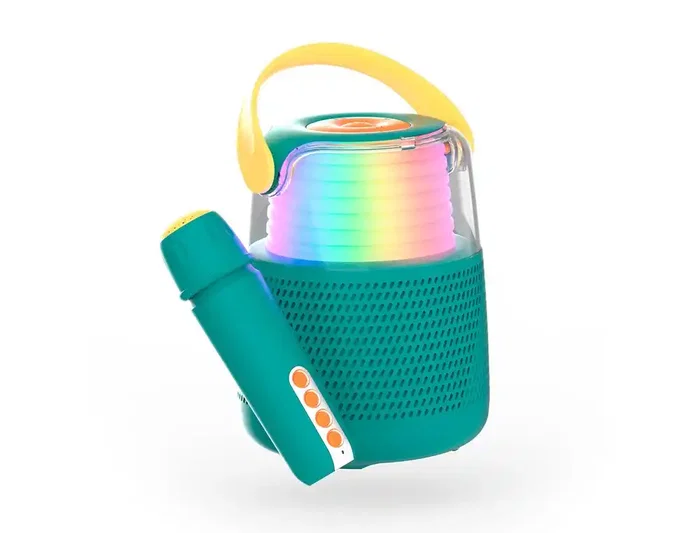 Wondee Altavoz karaoke mob con micrófono Bluetooth azul