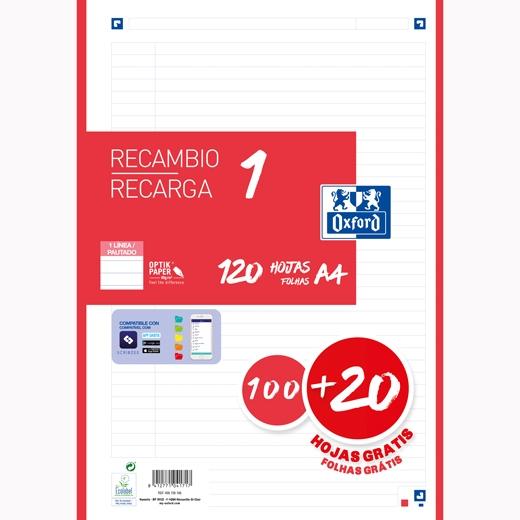 Oxford Recambio Classic 120 Hojas A4 Rojo Oxford Recambio Classic 120 Hojas A4 Rojo