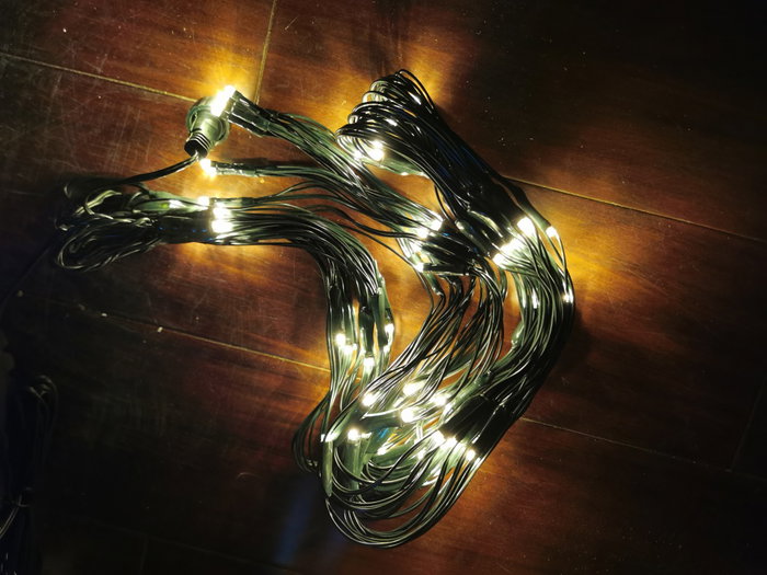 DKD Home Decor Luces LED Amarillas de 100 Bombillas IP44