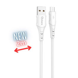 Qcharx Athens Cable de carga y datos USB-A a Micro USB 3A 18W (2 metros) - Blanco