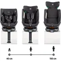 Babyauto Silla de Coche SCUDDA Grupo 0/1/2/3 (40-150 cm) Giratoria Reclinable con Reductor y Pata de Apoyo Antracita BAB8435593704448