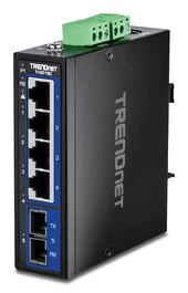 TRENDnet TI-G51SC Switch No Administrado Gigabit Ethernet 4 Puertos RJ-45 + 1 Puerto Fibra Óptica SC, Negro