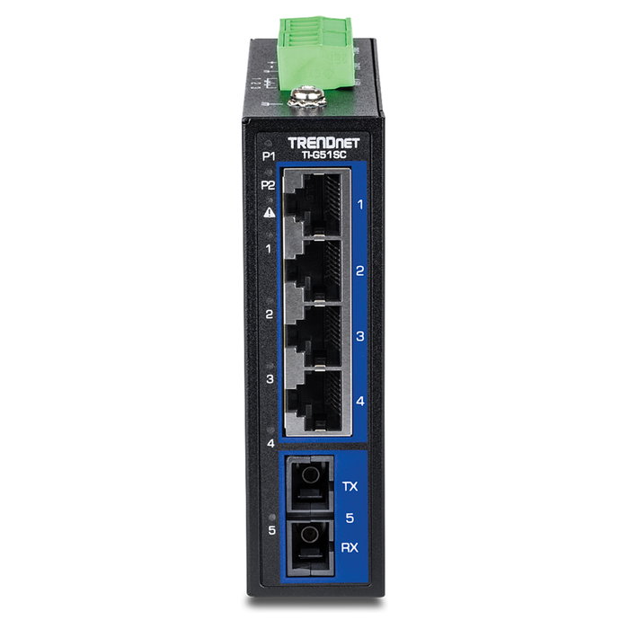 TRENDnet TI-G51SC Switch Industrial Gigabit con 4 Puertos RJ-45 y 1 Puerto SC