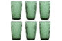 DKD Home Decor Vaso Cristal Verde 8x13x8 cm Set 6 Piezas 370ml Tropical Garbo