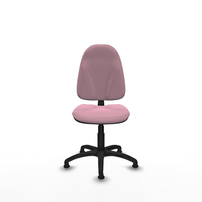 Silla de oficina Algarra con mecanismo Contacto permanente básico tapizada con Tela color Rosa. Equipada con Base poliamida negra, Sin brazosy Topes Silla de oficina Algarra con mecanismo Contacto permanente básico tapizada con Tela color Rosa. Equipada con Base poliamida negra, Sin brazosy Topes
