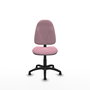Silla de oficina Algarra con mecanismo Contacto permanente básico tapizada con Tela color Rosa. Equipada con Base poliamida negra, Sin brazosy Topes
