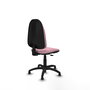 Silla de oficina Algarra con mecanismo Contacto permanente básico tapizada con Tela color Rosa. Equipada con Base poliamida negra, Sin brazosy Topes