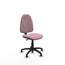 Silla de oficina Algarra con mecanismo Contacto permanente básico tapizada con Tela color Rosa. Equipada con Base poliamida negra, Sin brazosy Topes