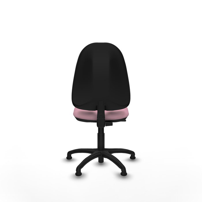 Silla de oficina Algarra con mecanismo Contacto permanente básico tapizada con Tela color Rosa. Equipada con Base poliamida negra, Sin brazosy Topes Silla de oficina Algarra con mecanismo Contacto permanente básico tapizada con Tela color Rosa. Equipada con Base poliamida negra, Sin brazosy Topes