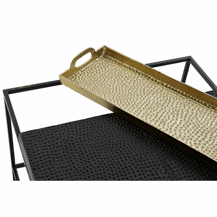 DKD Home Decor Mesa de Centro con Bandeja Dorado y Negro DKD Home Decor Mesa de Centro con Bandeja Dorado y Negro