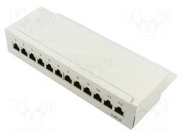 GOOBAY Patch Panel Cat 6 12 Puertos RJ45 Gris