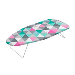 Metaltex Tabla de Planchar Alcor, Modelo Triángulo Sobremesa 34 x 75 cm con Base Nido de Abeja y Funda de Algodón