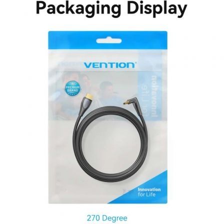 Vention ALRBH Cable HDMI 2.0 4K Acodado Macho - Macho Negro 2m Chapado en Oro PVC Vention ALRBH Cable HDMI 2.0 4K Acodado Macho - Macho Negro 2m Chapado en Oro PVC
