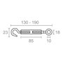 Edm Tensor gancho-anilla DIN-1480 TNS01 M6 de acero galvanizado