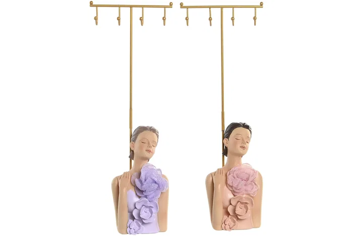 DKD Home Decor Joyero de Resina y Metal Surtido de 2 Unidades DKD Home Decor Joyero de Resina y Metal Surtido de 2 Unidades