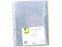 Q-connect Funda Multitaladro Cristal DIN A4 70 micras Borde Amarillo, Bolsa 10 Unidades