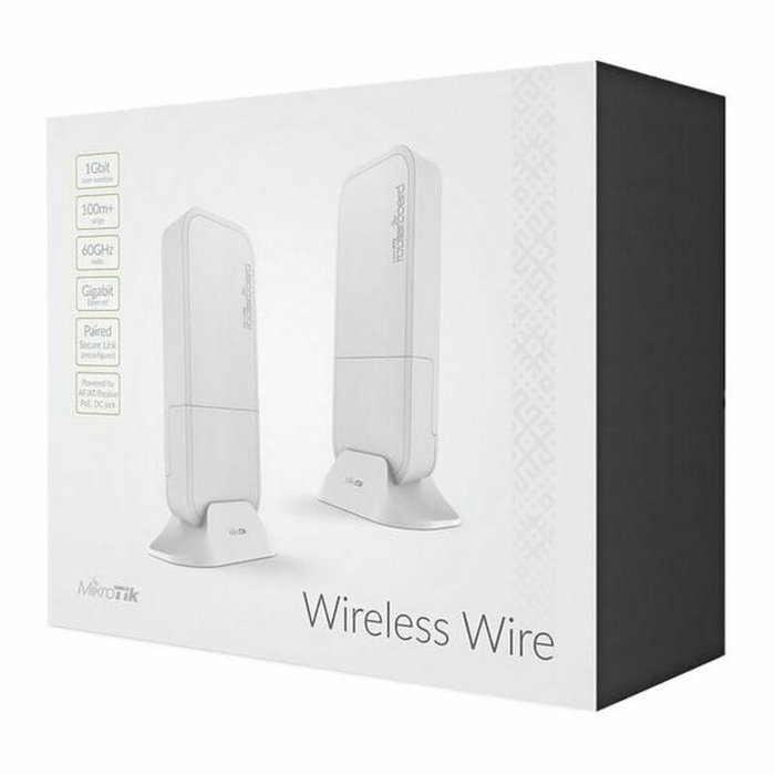 MikroTik RBWAPG-60ADKIT Bridge Wireless Wire de 60 GHz, Kit de 2 Unidades, Blanco