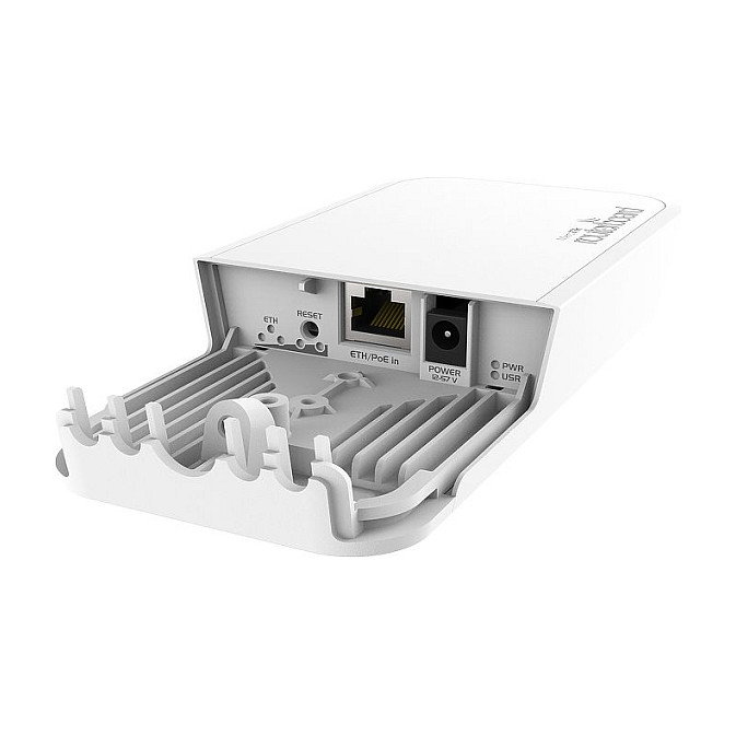MikroTik RBWAPG-60ADKIT Bridge Wireless Wire de 60 GHz, Kit de 2 Unidades, 1 Gbps, PoE, RouterOS, 200 m Exteriores, Blanco
