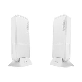 MikroTik RBWAPG-60ADKIT Bridge Wireless Wire de 60 GHz, Kit de 2 Unidades, 1 Gbps, PoE, RouterOS, 200 m Exteriores, Blanco