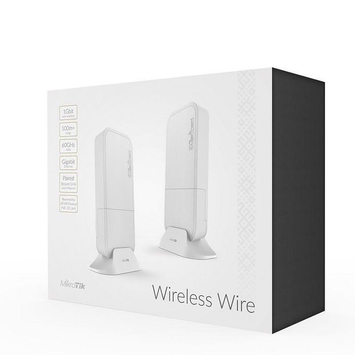 MikroTik RBWAPG-60ADKIT Bridge Wireless Wire de 60 GHz, Kit de 2 Unidades, Blanco