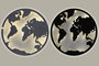 DKD Home Decor Decoración de Pared LED Mapamundi, 59x59 cm, Pack de 4 piezas