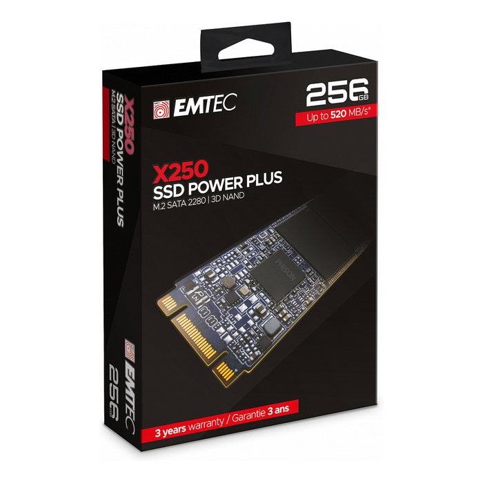EMTEC Power Plus X250 SSD M.2 256GB - SATA III, 520 MB/s Lectura, 500 MB/s Escritura, 3D NAND, para PC EMTEC Power Plus X250 SSD M.2 256GB - SATA III, 520 MB/s Lectura, 500 MB/s Escritura, 3D NAND, para PC