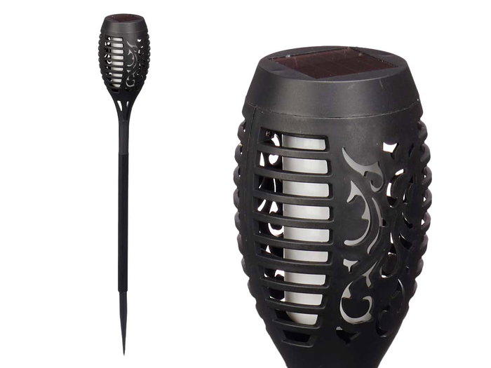 Ibergarden Baliza Solar Exterior Efecto Llama 7.5 x 42.5 x 7.5 cm (Set de 6)