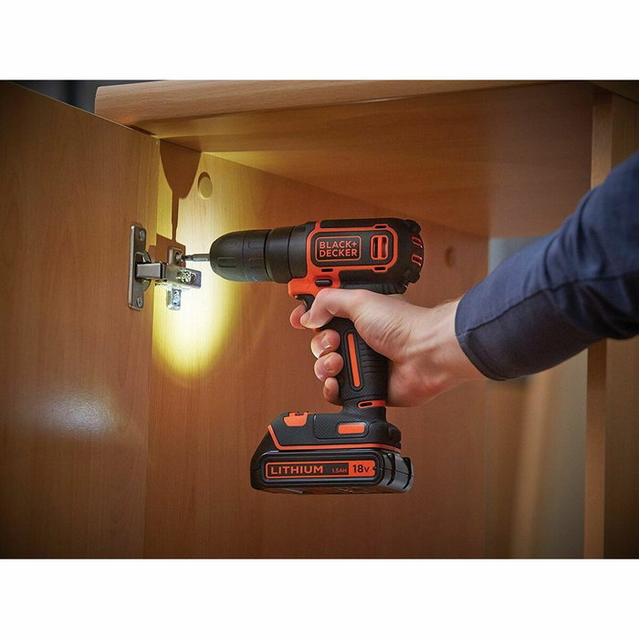 Black + Decker BDCDC18BAFC Taladro-atornillador 18 V con 80 accesorios