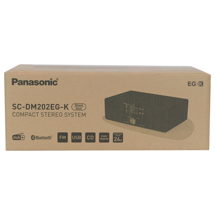 Panasonic SC-DM202EG-K Microcadena de música con CD, DAB+ y Bluetooth, Negro