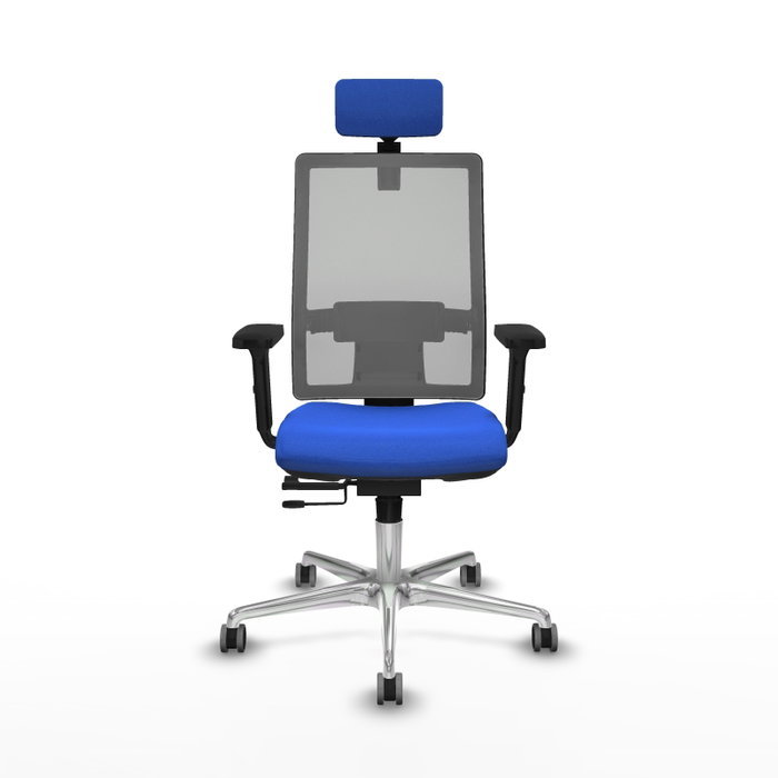 PIQUERAS Y CRESPO Silla de oficina Horna con mecanismo Sincro/Traslack Azul y Gris