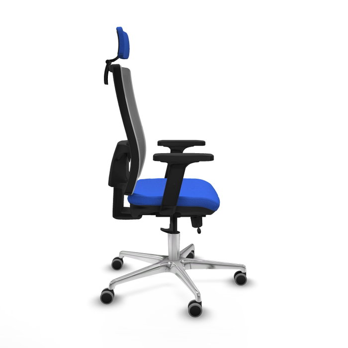 PIQUERAS Y CRESPO Silla de oficina Horna con mecanismo Sincro/Traslack Azul y Gris