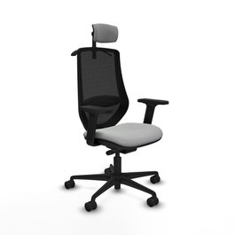 PIQUERAS Y CRESPO Silla de oficina Mardos con mecanismo Sincro/Traslack, Gris claro y Negro