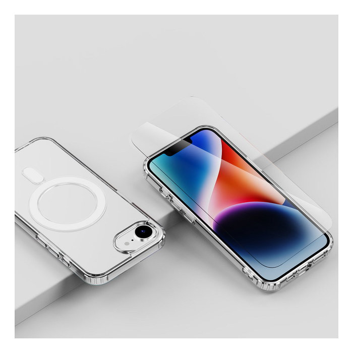 4smarts 541359 Kit Inicial Premium 3en1 - Estuche y Protector de Pantalla Transparente y Blanco para Apple iPhone SE (4ta Generación)