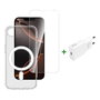 4smarts 541359 Kit Inicial Premium 3en1 - Estuche y Protector de Pantalla Transparente y Blanco para Apple iPhone SE (4ta Generación)