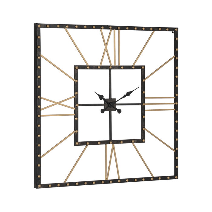 Reloj Pared Negro Metal 80 X 3,50 X 80 cm