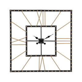 Ixia Reloj de pared negro de metal 80 x 3,50 x 80 cm