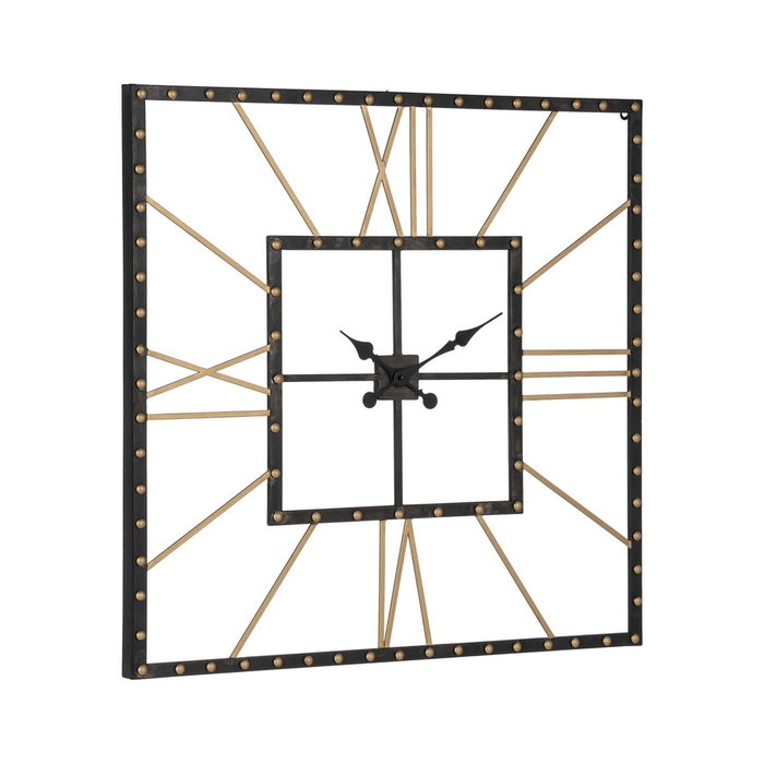 Ixia Reloj de pared negro de metal 80 x 3,50 x 80 cm
