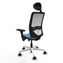 PIQUERAS Y CRESPO Silla de oficina Zulema con mecanismo Sincro, Azul cielo y Blanco