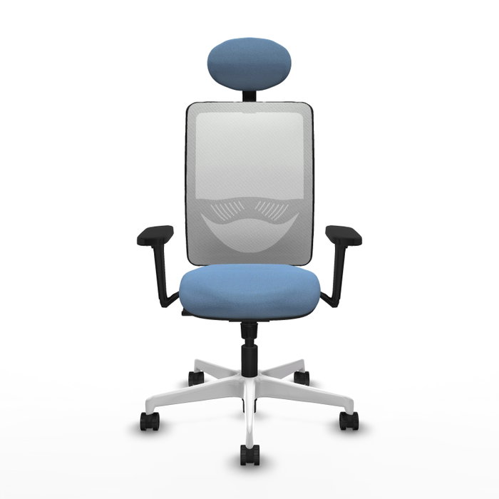 PIQUERAS Y CRESPO Silla de oficina Zulema con mecanismo Sincro, Azul cielo y Blanco PIQUERAS Y CRESPO Silla de oficina Zulema con mecanismo Sincro, Azul cielo y Blanco