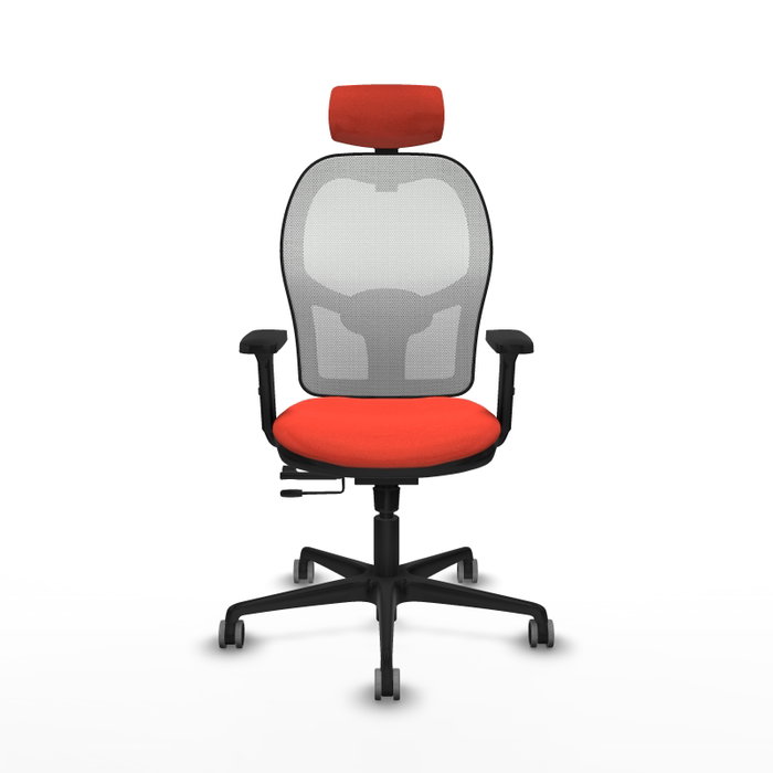 PIQUERAS Y CRESPO Silla de oficina Jorquera con mecanismo Sincro/Traslack, Tela Naranja oscuro y Malla Blanco PIQUERAS Y CRESPO Silla de oficina Jorquera con mecanismo Sincro/Traslack, Tela Naranja oscuro y Malla Blanco